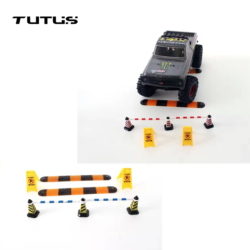 RC Crawler Course-Zubehör im Maßstab 1:18 1/24 – Speed Bumps Verkehrsschilder für TRX4M Axial SCX24 FCX24
