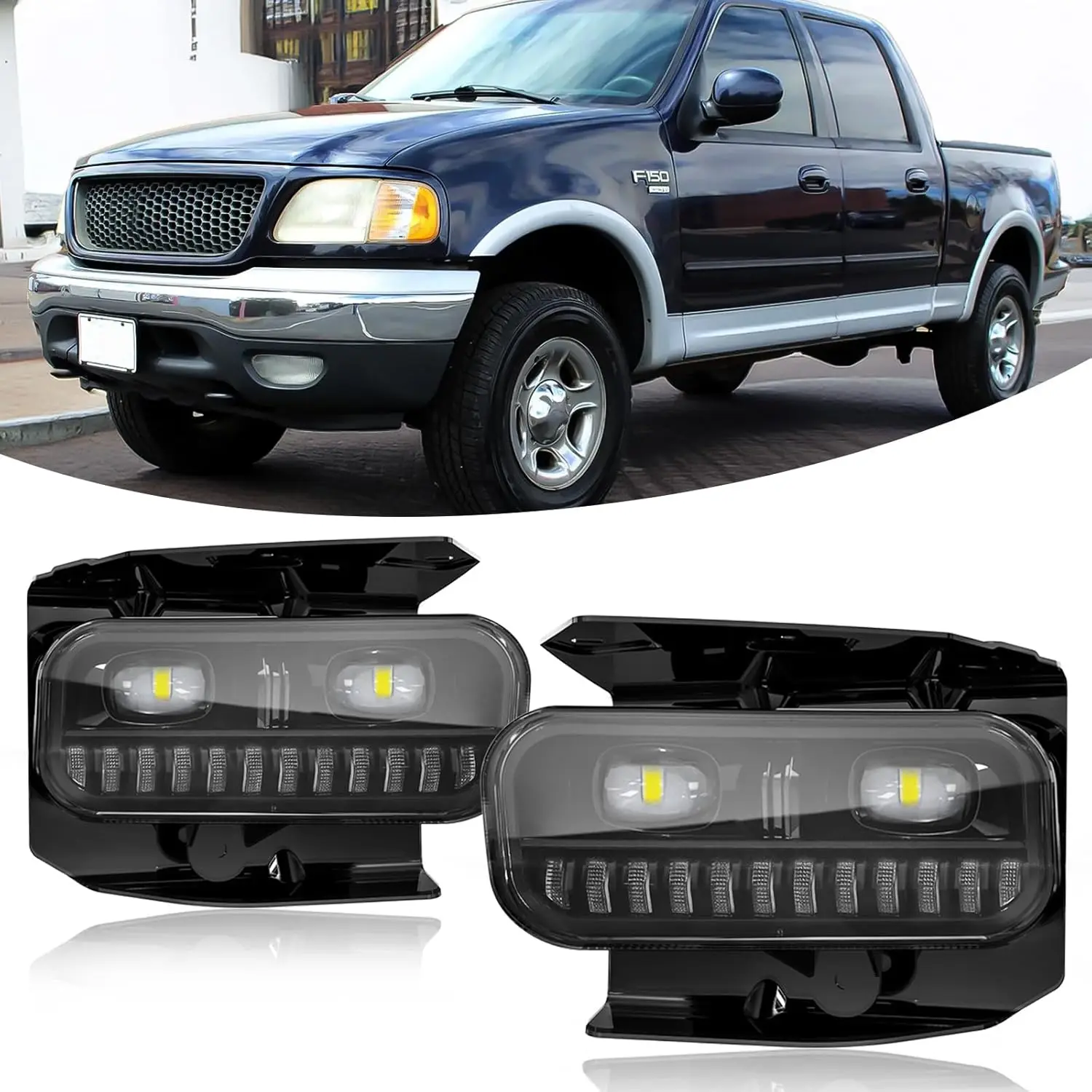 

LED Fog Lights Assembly for 1999-2003 Ford F150 LED Fog Lamp For 1999-2002 Expedition 1999 F250 Pickup Truck
