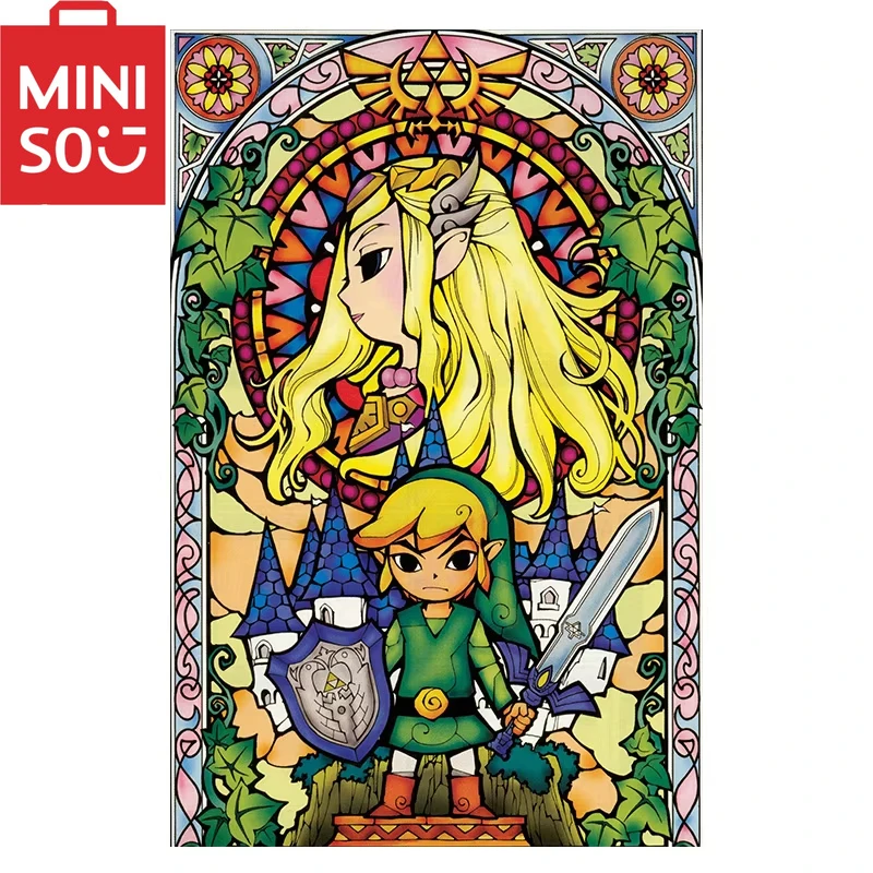 MINISO Oil Painting By Number Cartoon Figures Shield and Sword Home Decoration Painting Wall Bedroom Room Decor Gift Frameelss