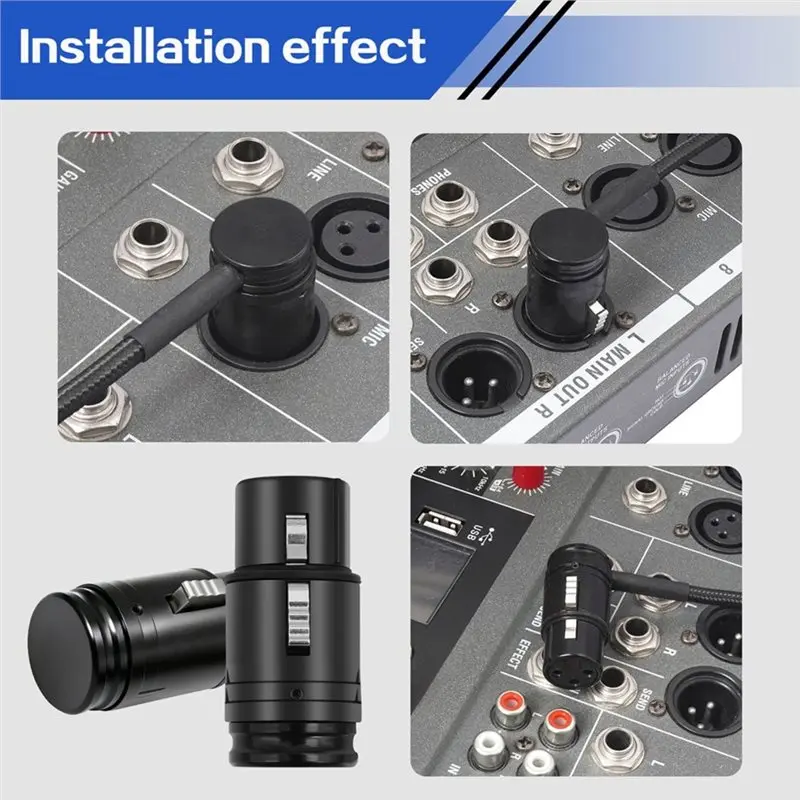 Christmasa93p XLR Adapter 3PCS 3 Pin 90 Degree Rotatable XLR Female Connector For DIY Microphone Audio Cables