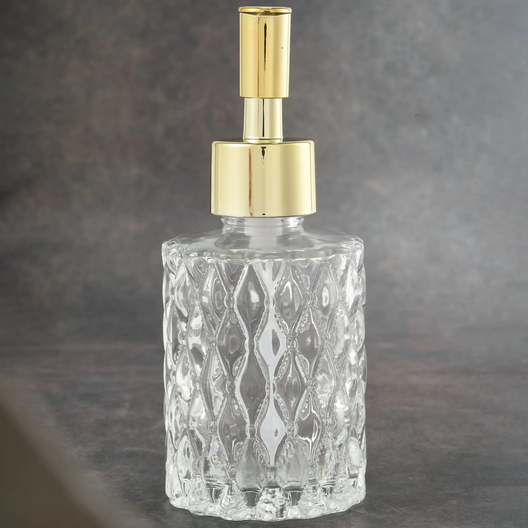 ABVJ-Multipurpose Mesa Soap Dispenser Easy To Clean Glass Soap Pump Dispenser Perfect For Kitchen And Bathroom (Gold)