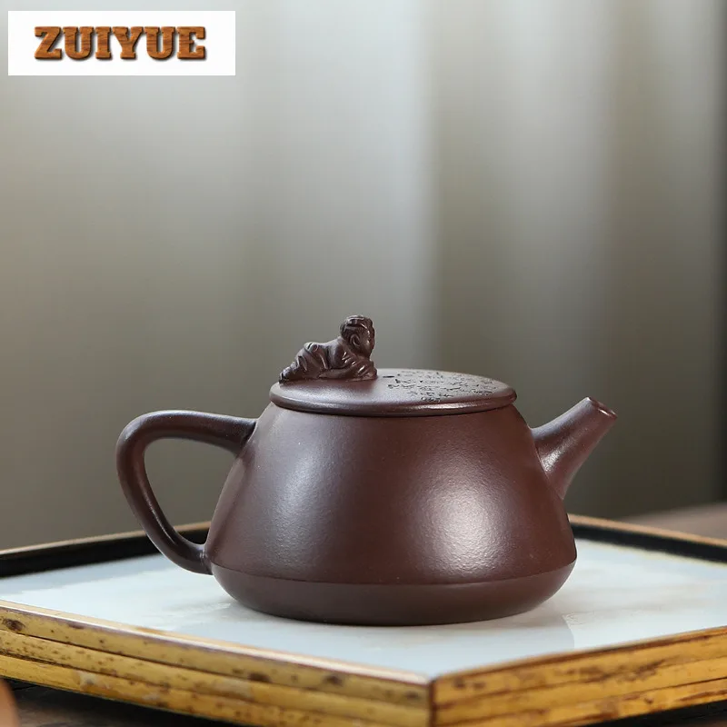 200ml Vintage Yixing Purple Clay Teapots Handmade Child Interest Pot Raw Ore Purple Mud Kettle Zisha Tea Set Tableware Supplies