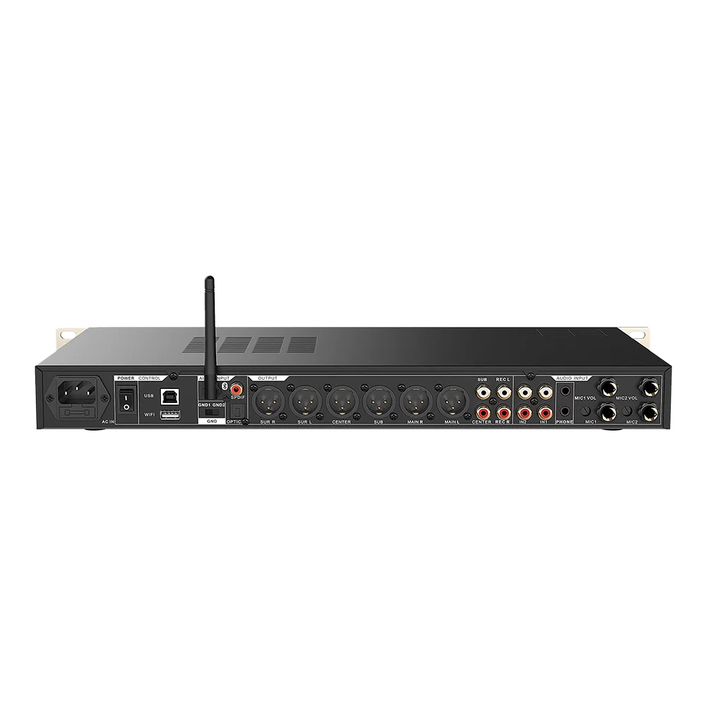 Professional Blue Tooth Audio System Audio Processor 5.1 Output BT USB Port Pre-Effect Processor for Karaoke Dj Stage