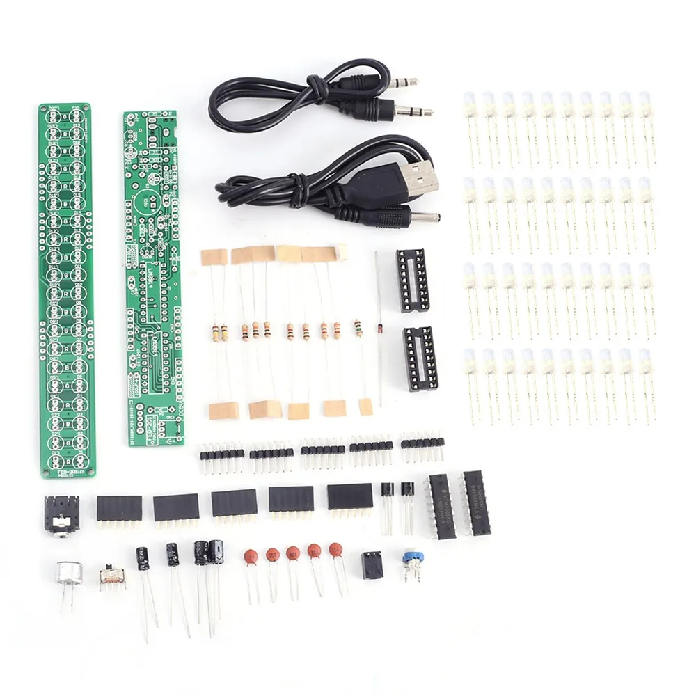 DC 3-12V Audio Spectrum Indicator DIY Kit LED Flashing Music Level Display Module Hand Soldering Training Suite