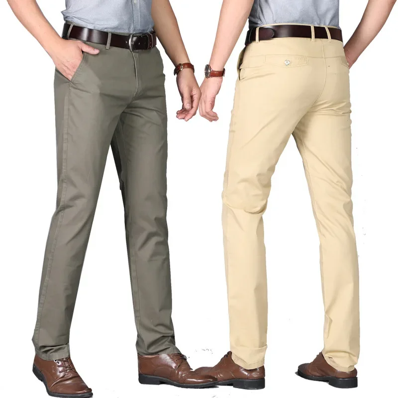 

Spring Men Suit Pants Casual Office High Quality Cotton Trousers Business Pants for Men Wedding Party Dress Social Trousers