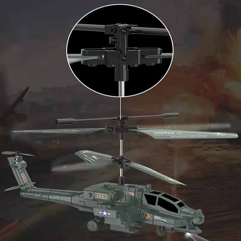 New Apache Remote-Controlled Helicopter Flying With Gyroscope Drop Resistant Armed Toy Model Children's Toy Helicopter Gifts