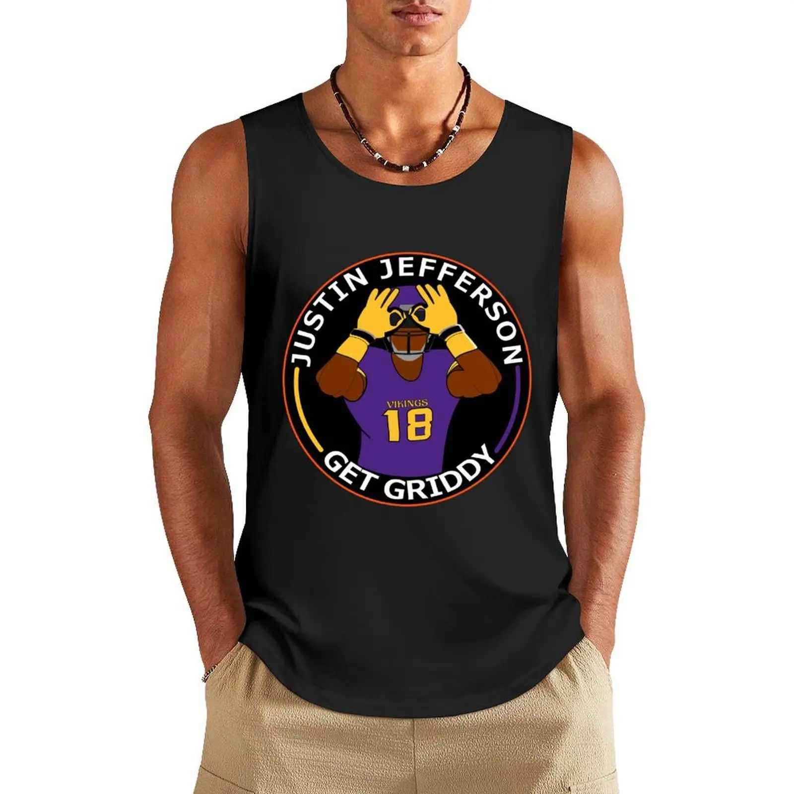 

get griddy icon series Tank Top anime t-shirts summer 2025 muscular man Men gym sportswear