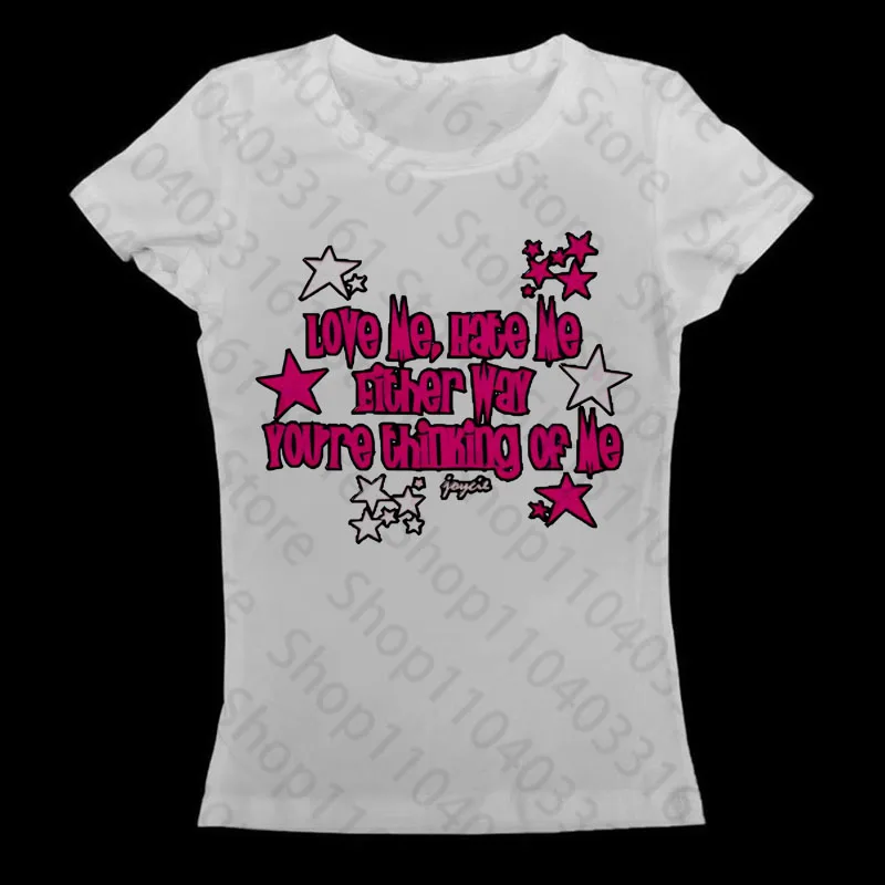 الملابس الجمالية تي شيرت الطفل تيز Y2k بلايز المحاصيل الأعلى النساء القوطية الجرونج الملابس Y2k كيتي 90s الملابس خمر Kpop القوطي ايمو