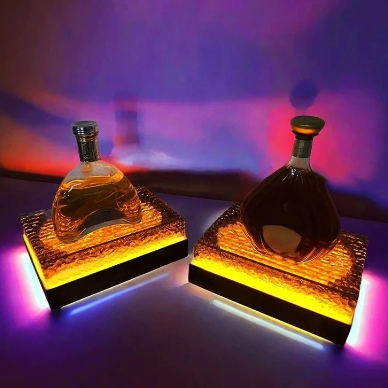 Bar glowing bar holder, KTV stainless steel wine holder, LED display rack, creative idea