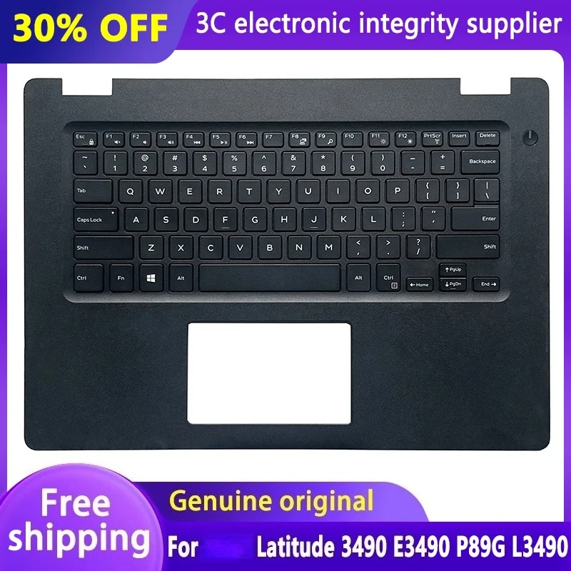 

Оригинальная американская клавиатура для ноутбука Latitude 3490 E3490 P89G L3490 0P8YTM, упор для рук, верхняя крышка, верхний чехол с подсветкой, английский