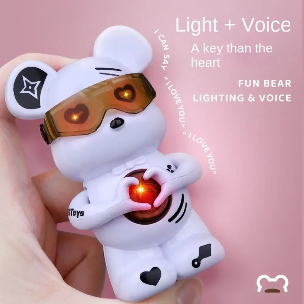 Confession Bear Flash Sound Toys Talking Happy New Year Luminous Bear Flash Model Love Gesture Kawaii Bear Sound Heart Led Toy