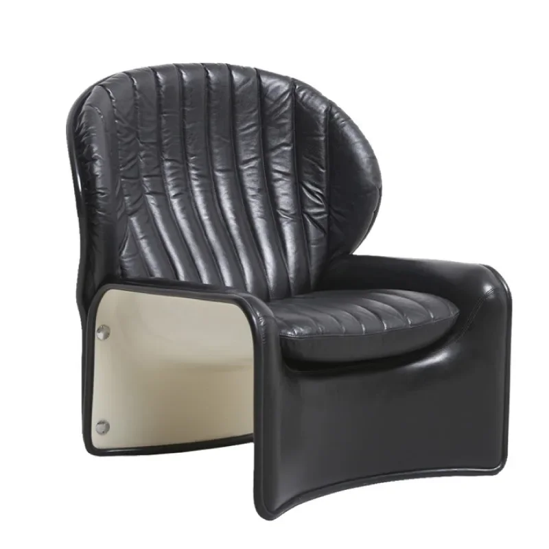 

Light luxury modern simple fabric leather single leisure chair sofa chair fiberglass lotus chair