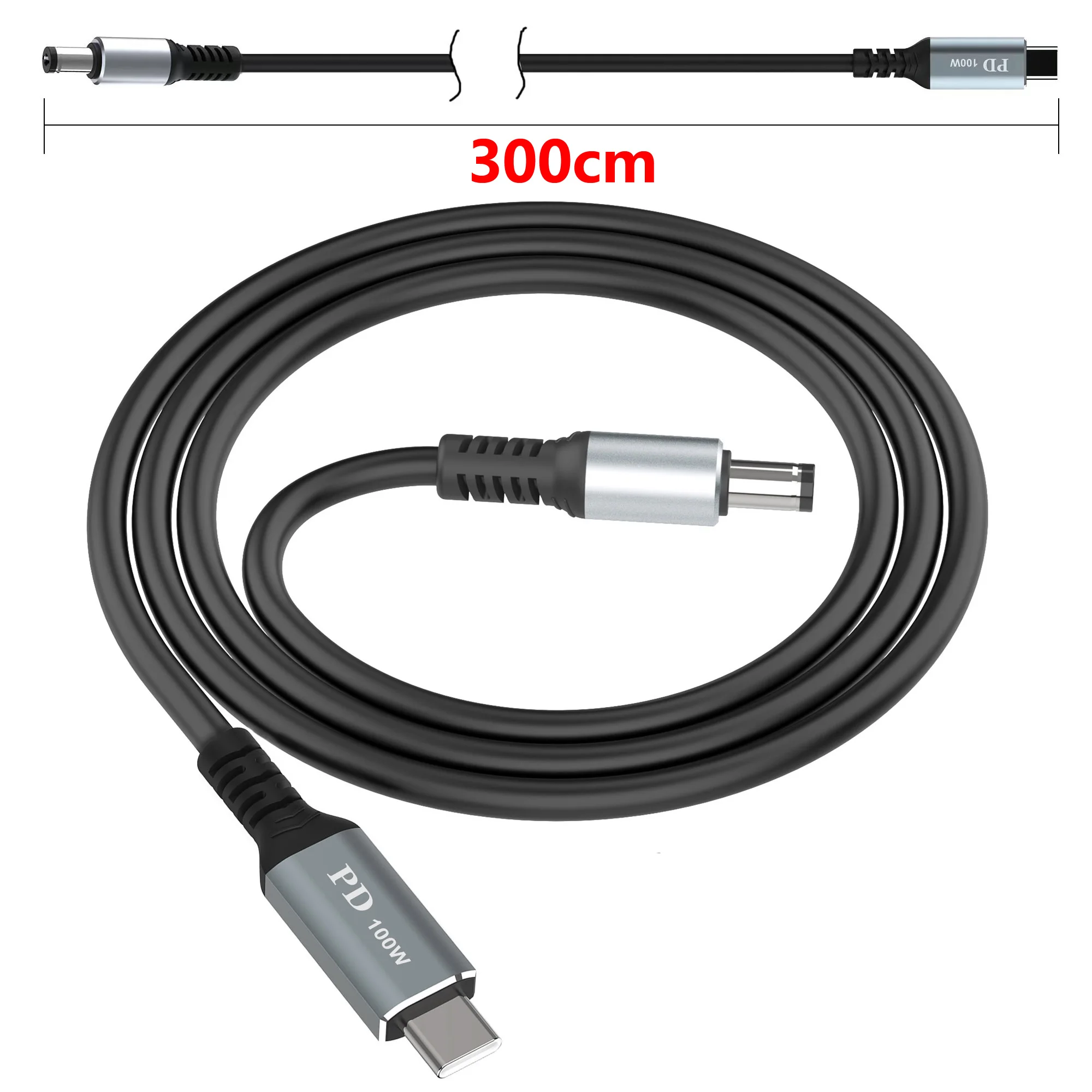 (3m) USB C to DC 5.5mm x 2.1mm Laptop Power Charging Cable (5521), 20V USB Type C Male Input to DC 5521mm Male Cable Up to 100W