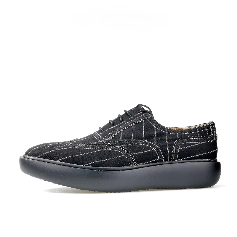 

Новая британская деловая повседневная обувь, мужские уличные туфли на толстой подошве со шнуровкой, уличная походная спортивная обувь на платформе, мужские оксфорды дерби