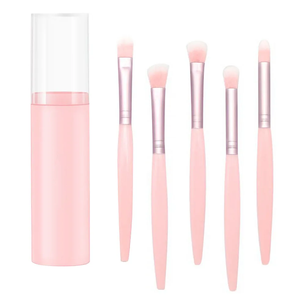 1Set Eyeshadow Brush Set Man-Made Fiber Hair Long Wooden Handle Eye Makeup Brushes Eyeliner Brush Kit Eye Shadow Powder