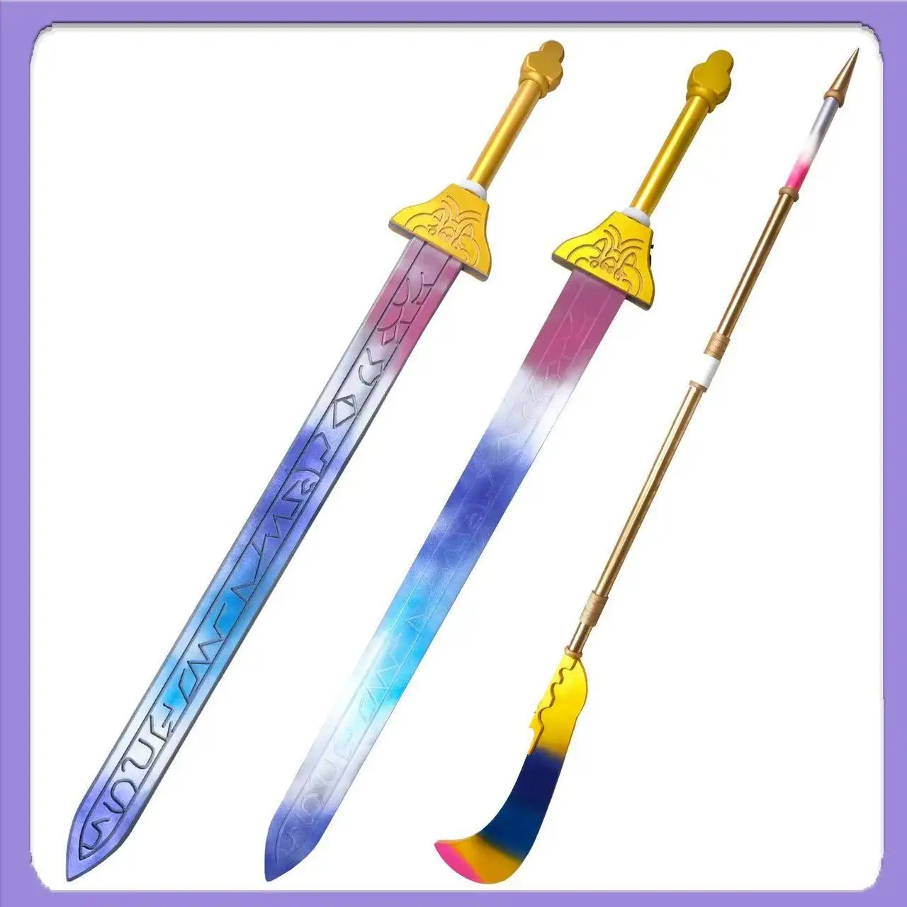 อาวุธคอสเพลย์เรืองแสงของรูมิจากอนิเมะ Kpop Demon Hunters อุปกรณ์ประกอบชุดแฟนซีสำหรับงานปาร์ตี้ฮาโลวีน คริสต์มาส และงานแฟนซีต่างๆ