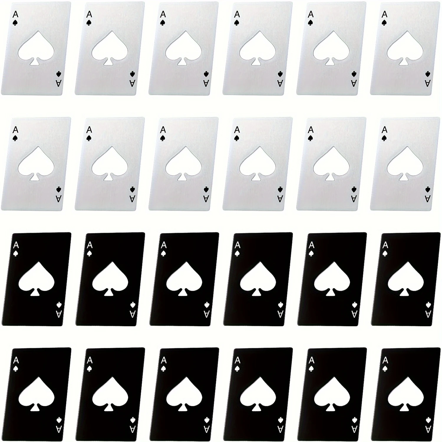 12/24PCS Poker-Shaped Bottle Openers - Fashionable Barware Tool for  & Bars - Durable Solid Color Designs - Perfect Wedding Favo