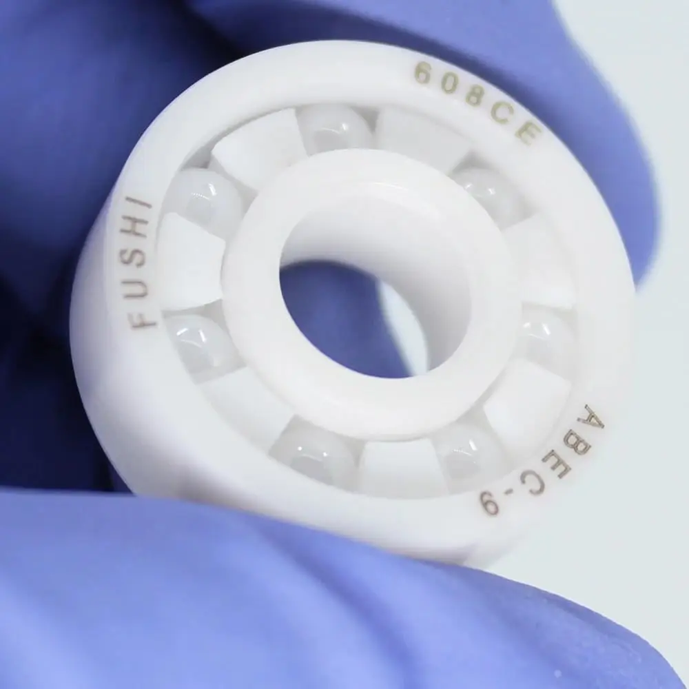 FUSHI 4 قطعة 608 محامل لألواح التزلج 8x22x7mm كامل السيراميك ZrO2 زركونيا مفتوحة كرة أخدود عميقة تحمل صف واحد