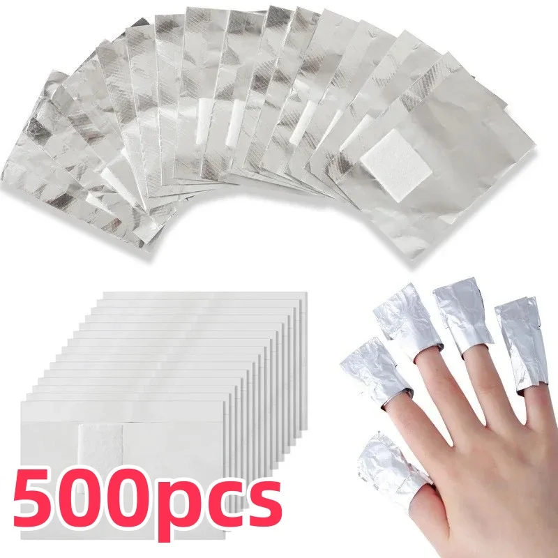 100/200/500Pcs Bag Aluminium Foil Nail Art Soak Off Polish Nail Removal Wraps Towel Gel Remover Manicure Tools