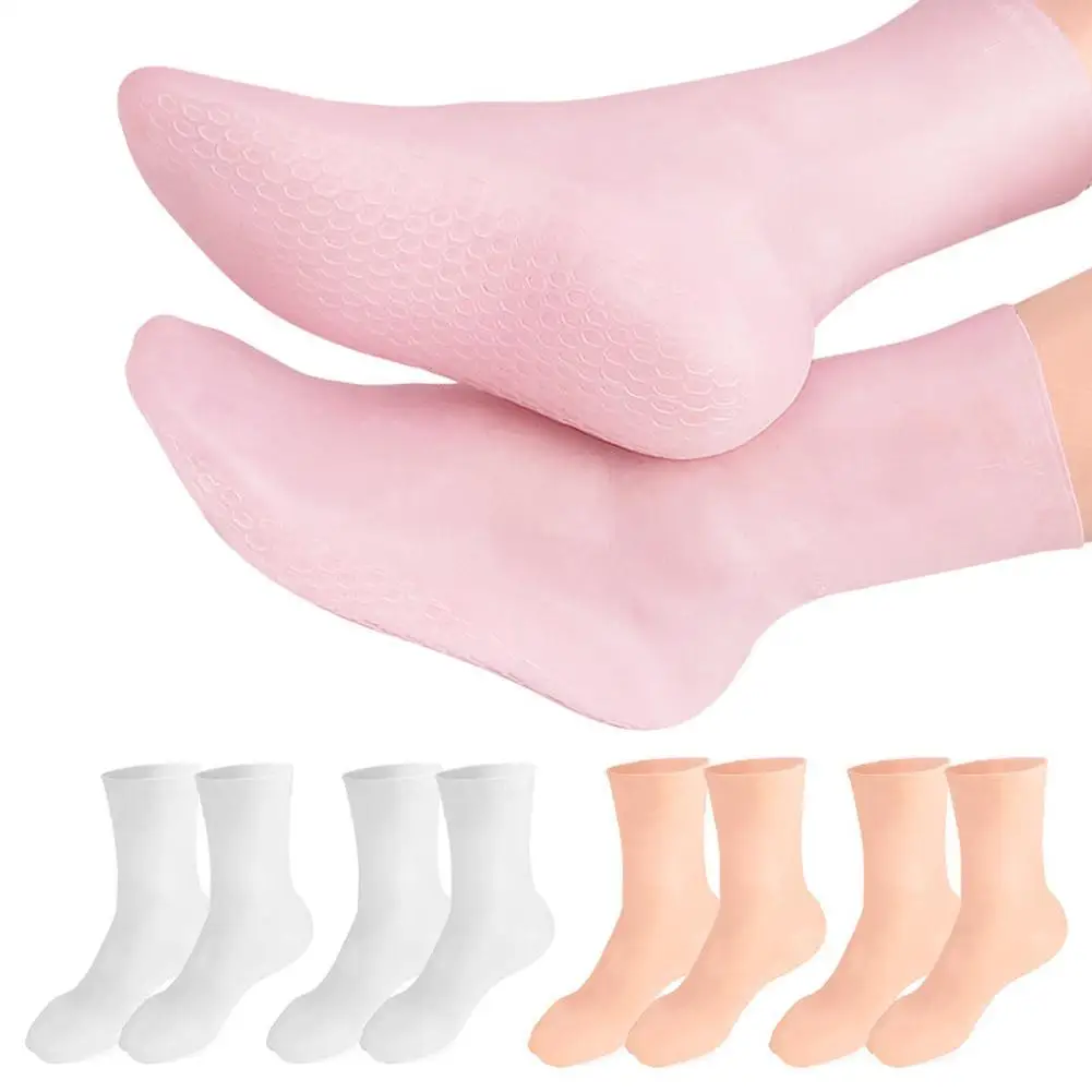 

New 1 Pair Of Silicone Moisturizing Socks For Dry, Cracked Heels And Rough Skin, Softens Rough Foot Skin, Foot Care Tools