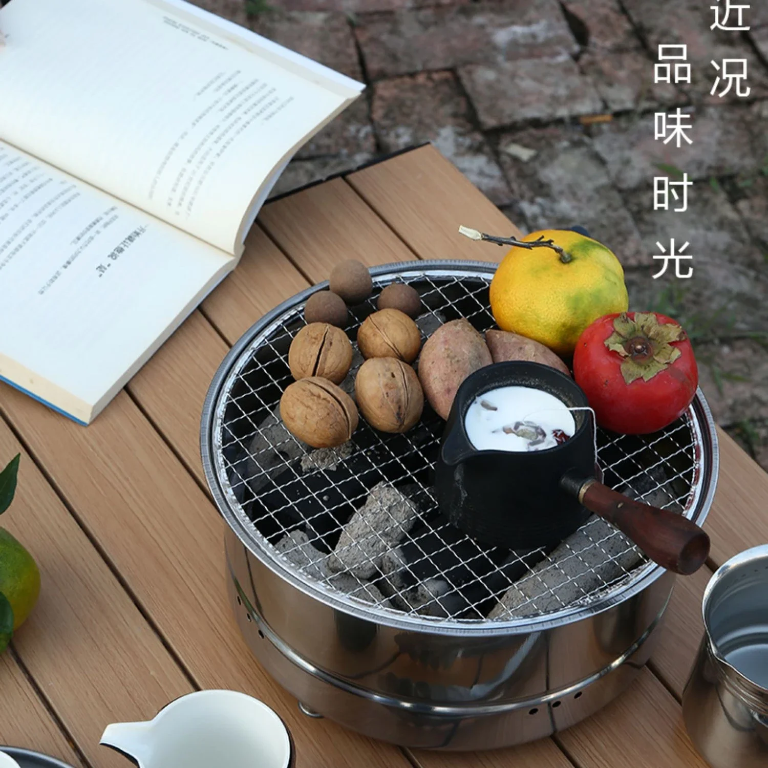 

Disposable barbecue grill, outdoor carbon grill set, portable home tea making, small camping equipment