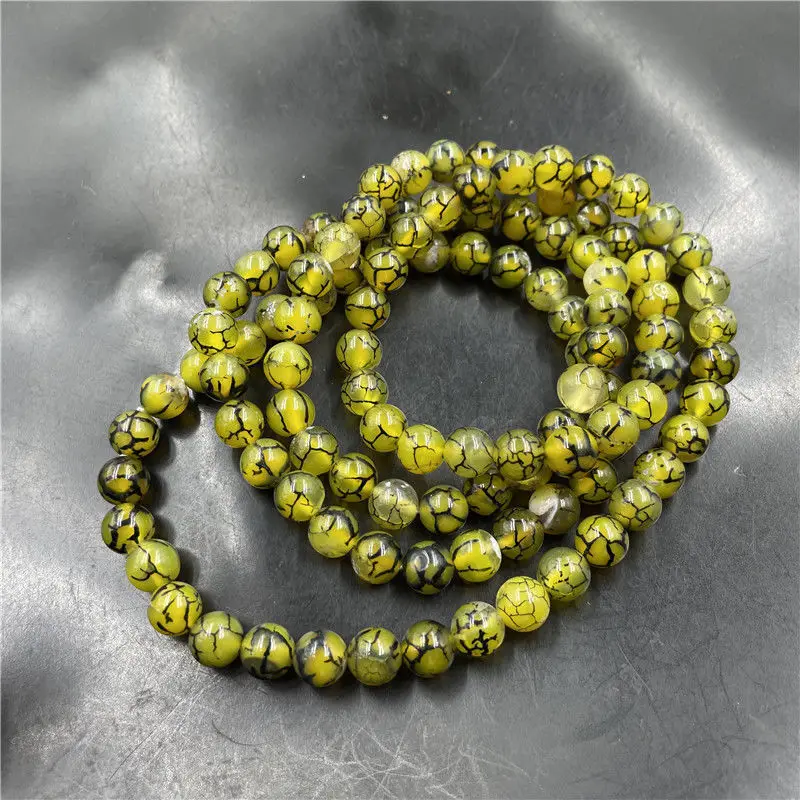 

Natural 100% real yellow Jade 8mm 108 pcs round beads carved beads bracelets for couples woman men Gift with jade bracelet