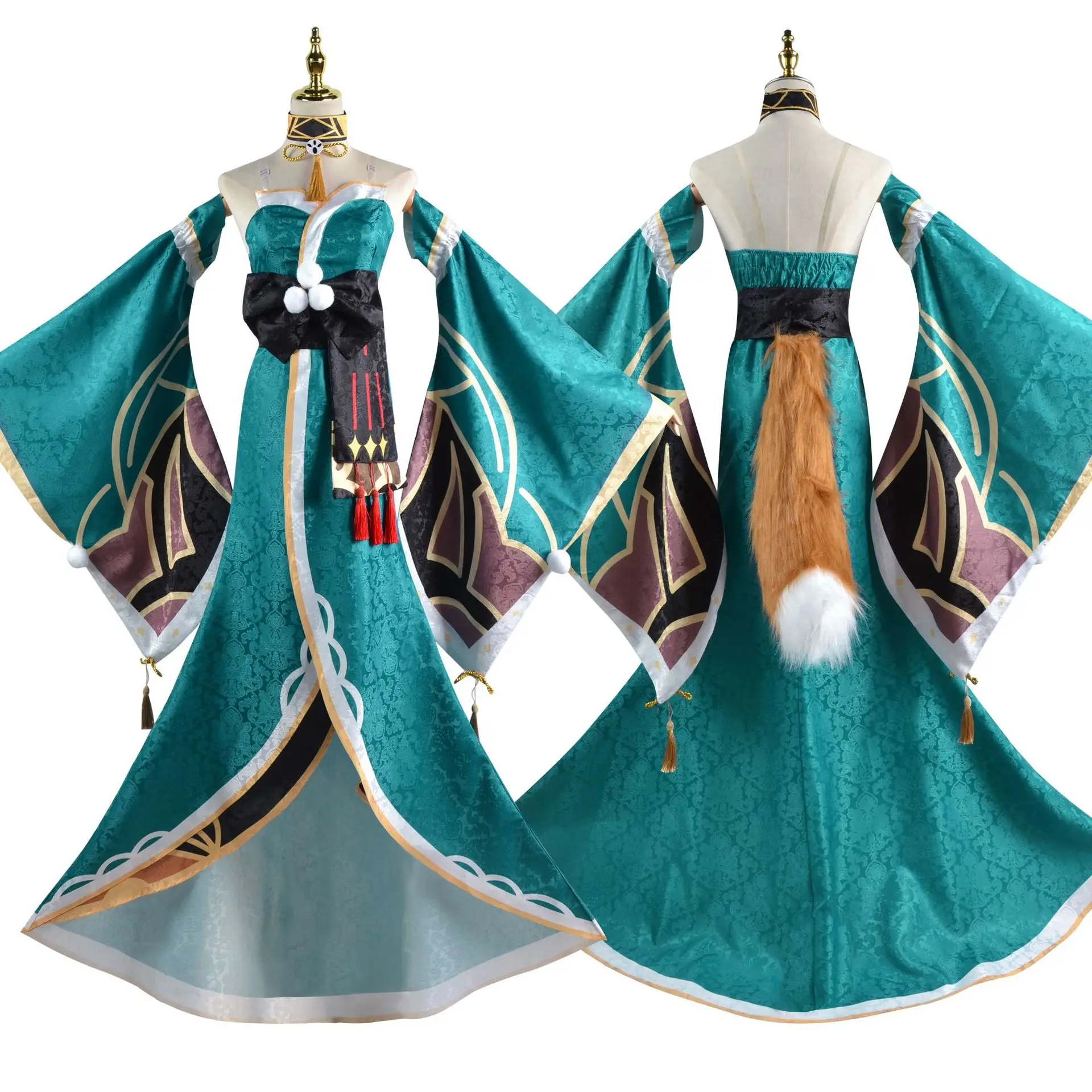 Costume de Cosplay de Dessin Animé Genshin Impact pour Fille, Kimono Bidimensionnel, Gorou, Lignes Foncées, Miss Sheena