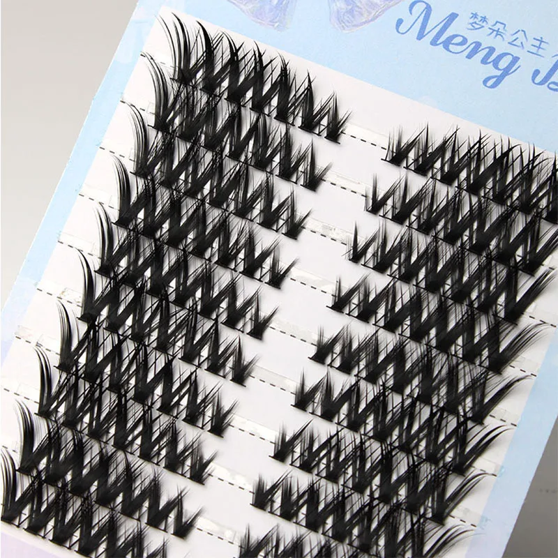 Pestañas postizas de cómic en forma de V, maquillaje de pestañas ligeras, europeo, americano, corazón, principiante, racimo único