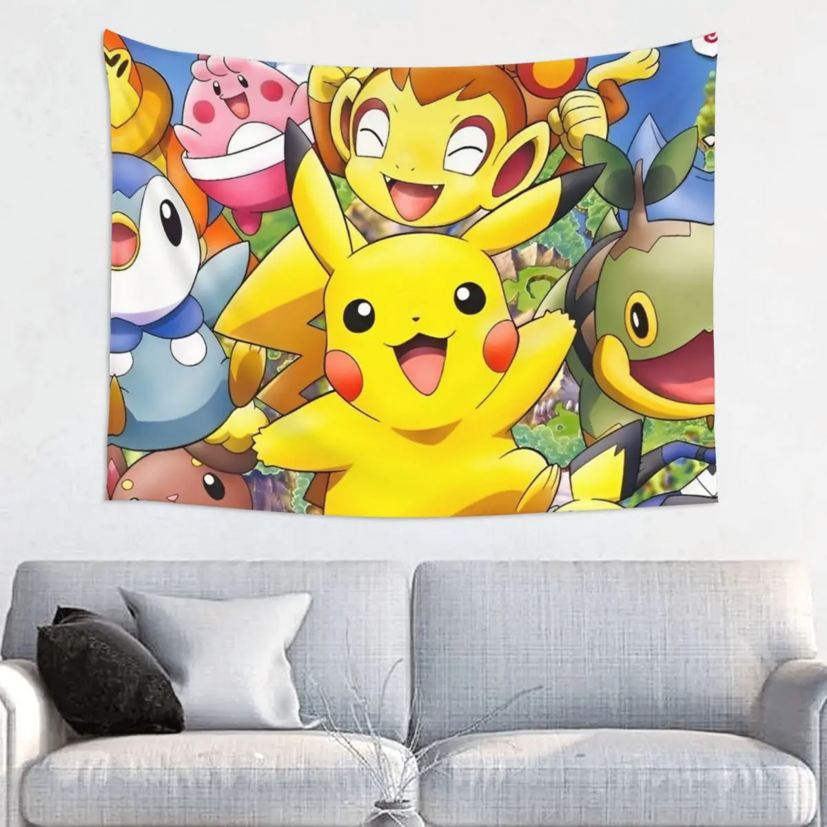 

Cute Cartoon Manga Pokemoned Tapestry Wall Hanging Hippie Polyester Tapestries Art Decoration Room Decor Tapiz