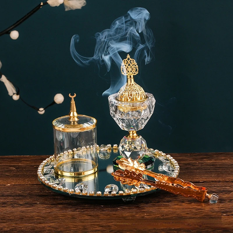 Round Gold Crystal Incense Bur - Art Craft Decoration Ideas review and price