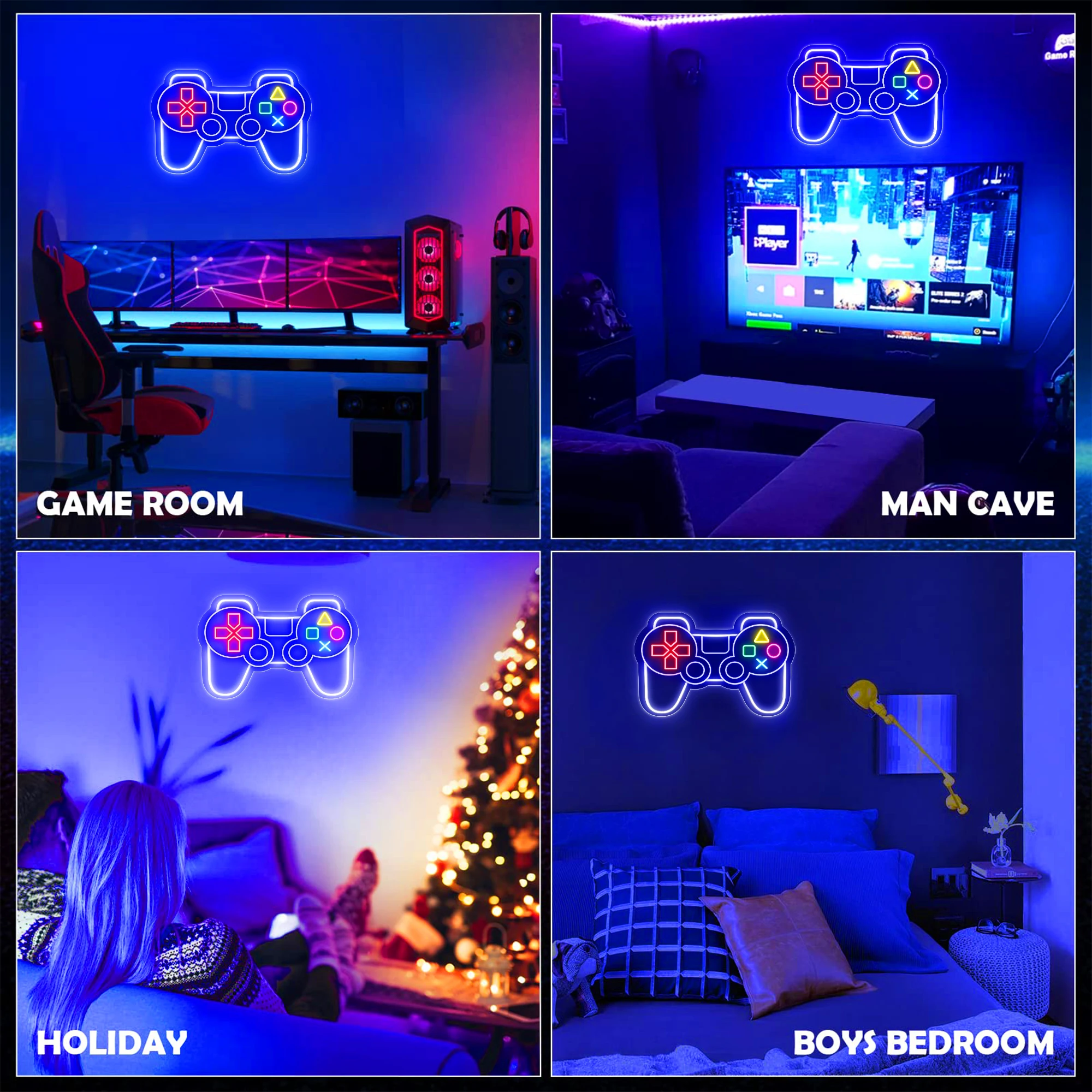 Gamer Neon Gamepad Vorm Neon Gaming Teken voor Jongens Kamer Dimbare LED Game Controller Neon Adapter Aangedreven Kamer Deco ration