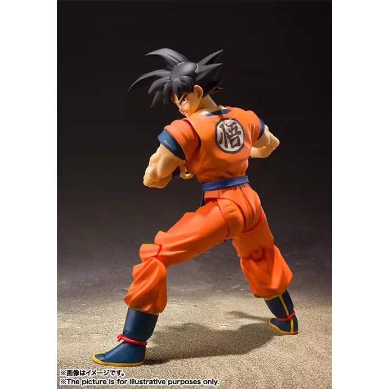 Bandai-Figurines d'anime Dragon Ball Z, S.H.Figuarts, Son Gokou A Saiyan Wersur la terre, modèle de jouets, en stock, original