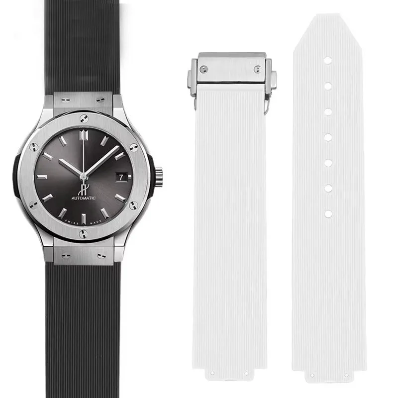 For Hublot Female Women Rubber Strap Quartz Fusion Silicone Watch Accessories Band Wrist Band 18mm watch Buckle 20*13mm