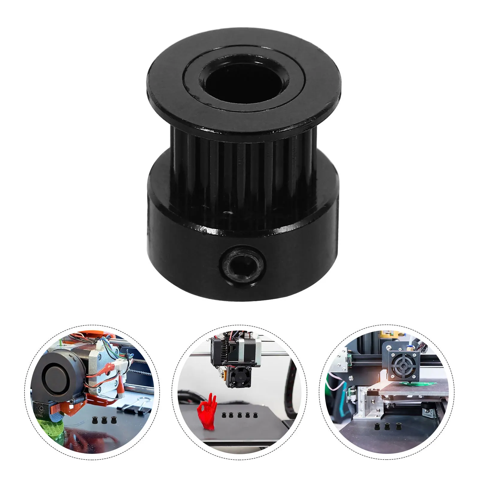 

5Pcs 3D Printer Gt2 Timing Belt Pulley Kit Black 6Mm Width 5Mm Inner Bore 14Mm Height Stable Transmission Compatible for 3D