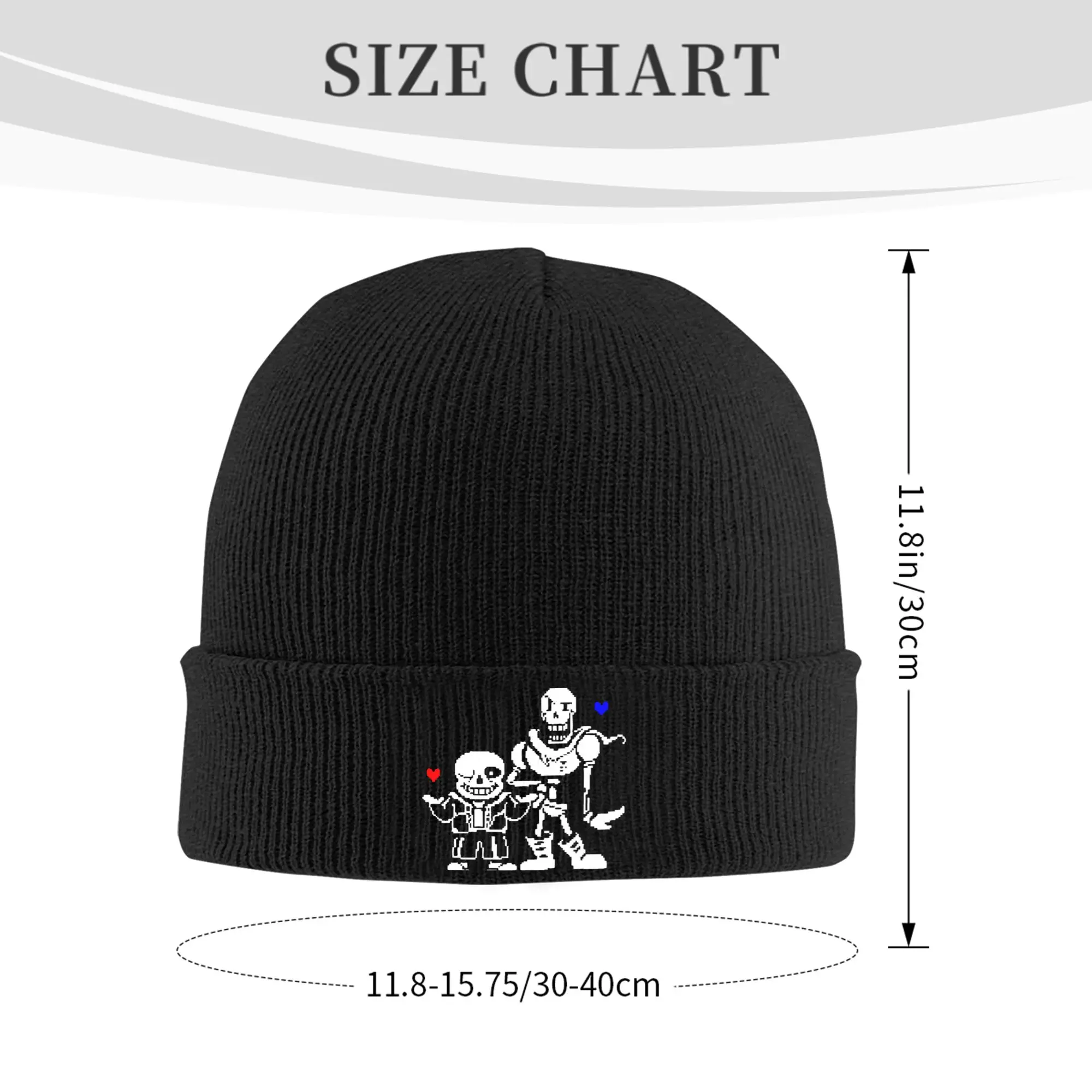 Undertales Sans and Papyrus Frisk Red Heart Knitted Caps for Women Men Beanie Winter Hats Acrylic  Casual Caps ,