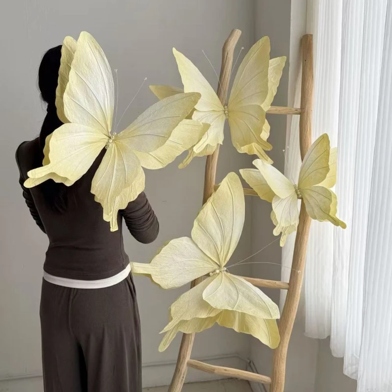 

Finished product simulation large powder three-dimensional paper art butterfly hand-dyed wedding landscaping shopping