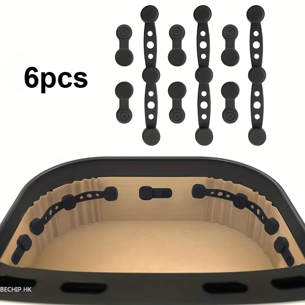 6 piezas/2 juegos de hebillas magnéticas de silicona para freidora de aire - Clips antiadherentes, cierres magnéticos, compatibles con freidoras de aire/hornos