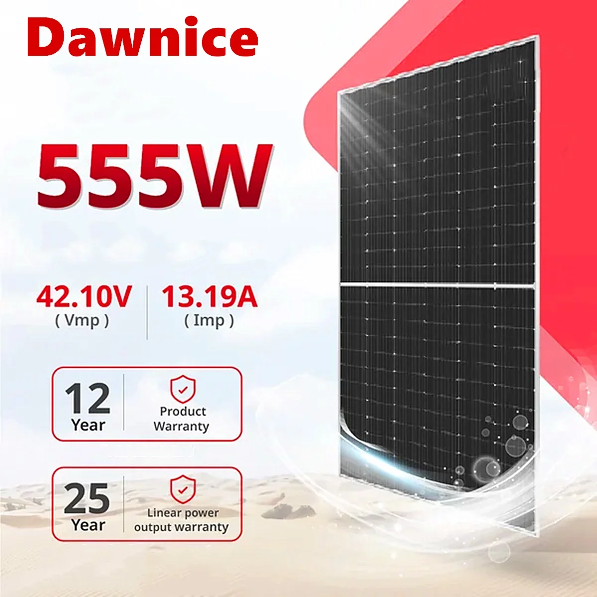 555W Solar Panel Bifacial  High-Efficiency Monocrystalline IP68 Solar Panel PV Module Power Charger for Solar Power System Kit