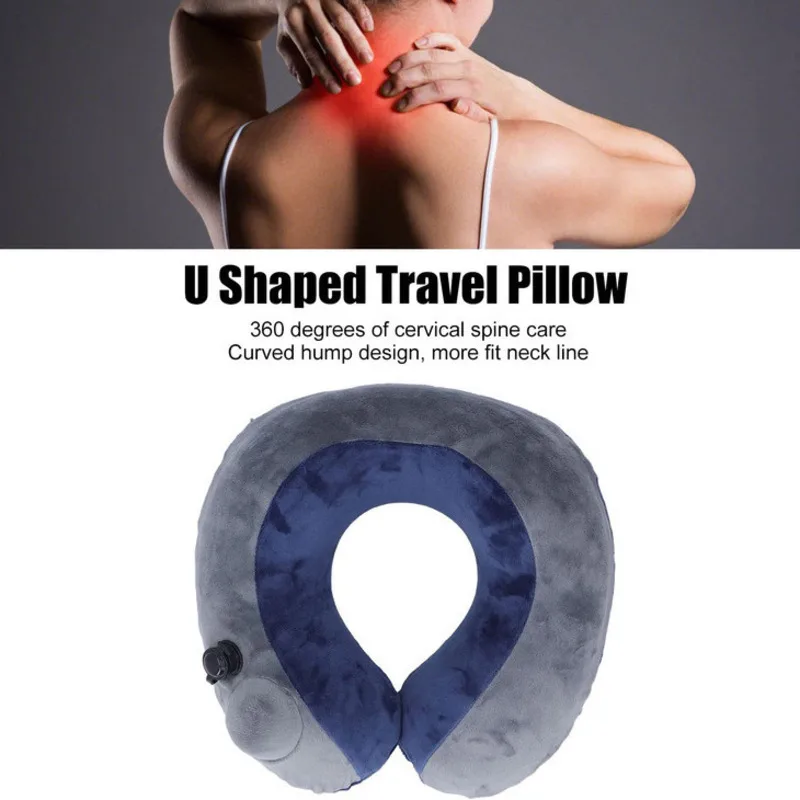 U-shape Travel Pillow Soft Slow Rebound Neck Pillow Solid Neck Cervical Healthcare Pillow Bedding Travel Pillow Neck Massage