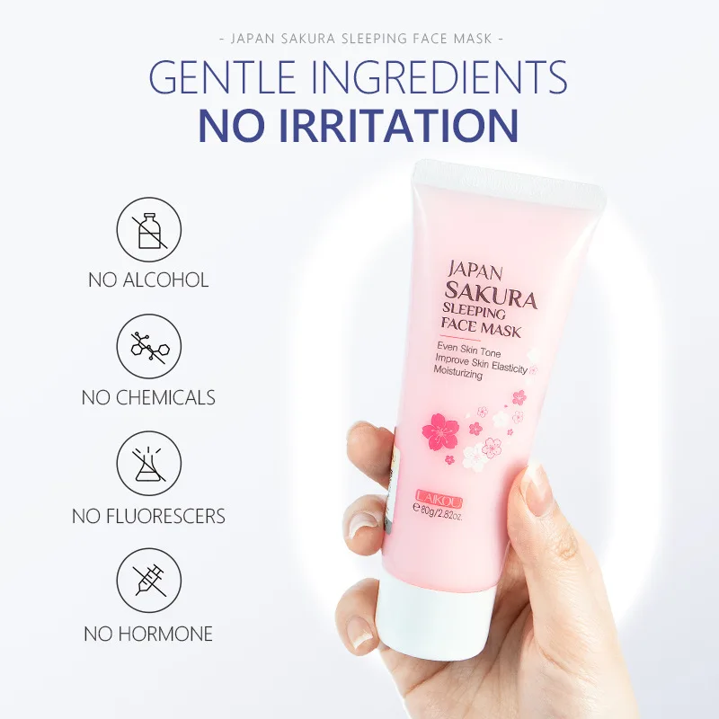 

LAIKOU Japan Sakura Sleeping Face Mask Deep Cleansing Remove Blackheads Oil-Control Mask Moisturizing Facial Skin Care Masks