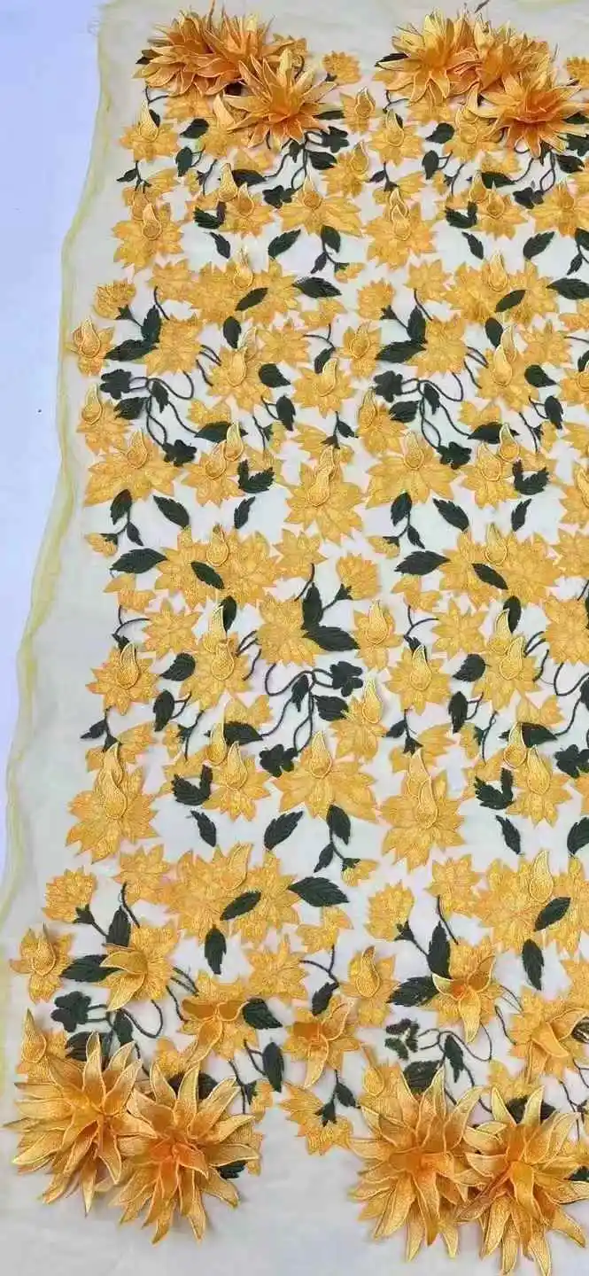 New, Beautiful 3D Fabric,With Multi-color Thread Embroidery ,High quality African Nigeria Fabric/Evenign Dress ,Weddings,Party