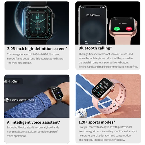 Imagen 2 del producto Nuevo reloj 9 GPS Track reloj inteligente hombres mujer ritmo cardíaco temperatura corporal Bluetooth llamada impermeable deportes reloj inteligente para Apple