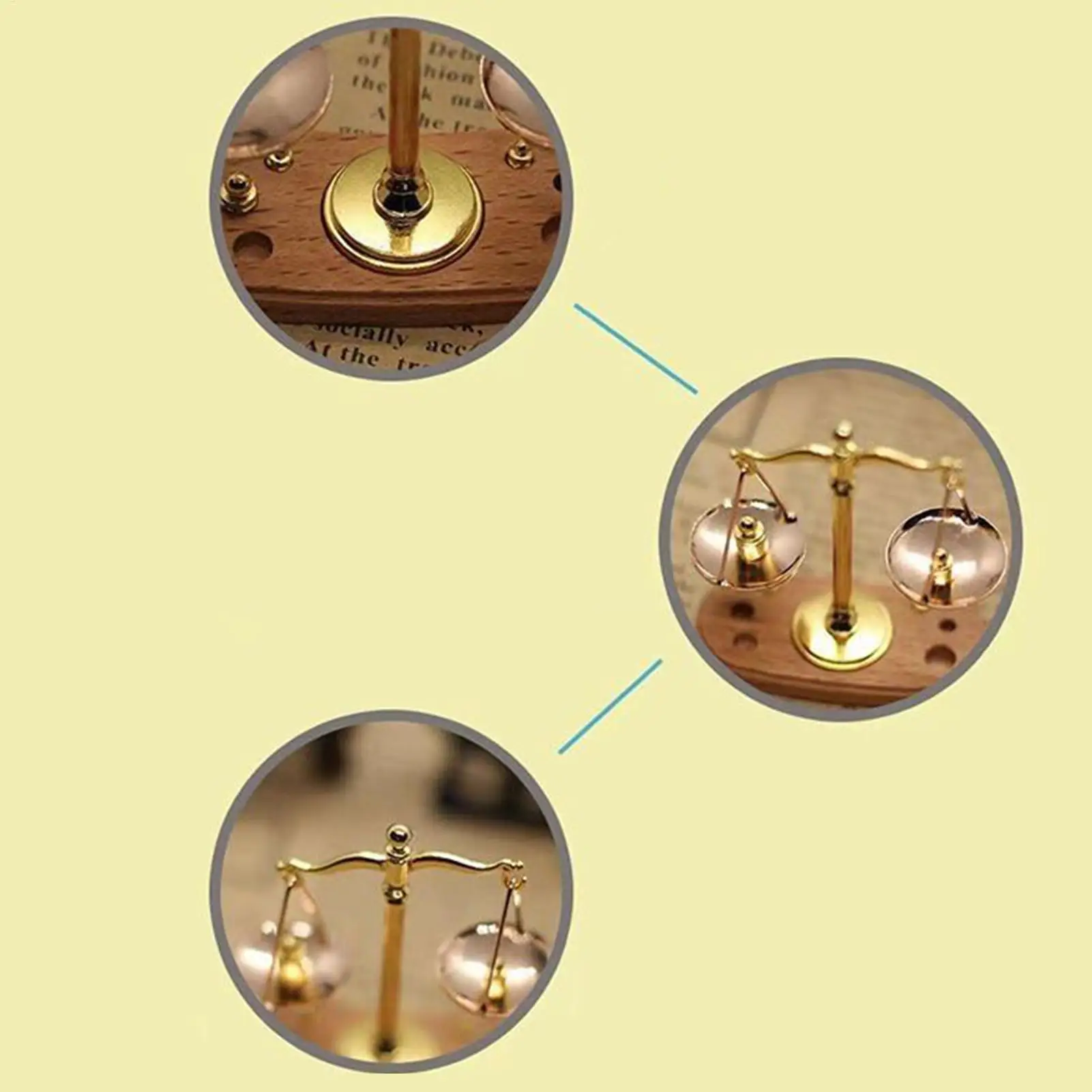 Miniaturowe wagi balansujące 1:12 Realistyczne kreatywne zabawki naukowe dla dzieci Mini waga sprawnicza Figurka wagi do łazienek
