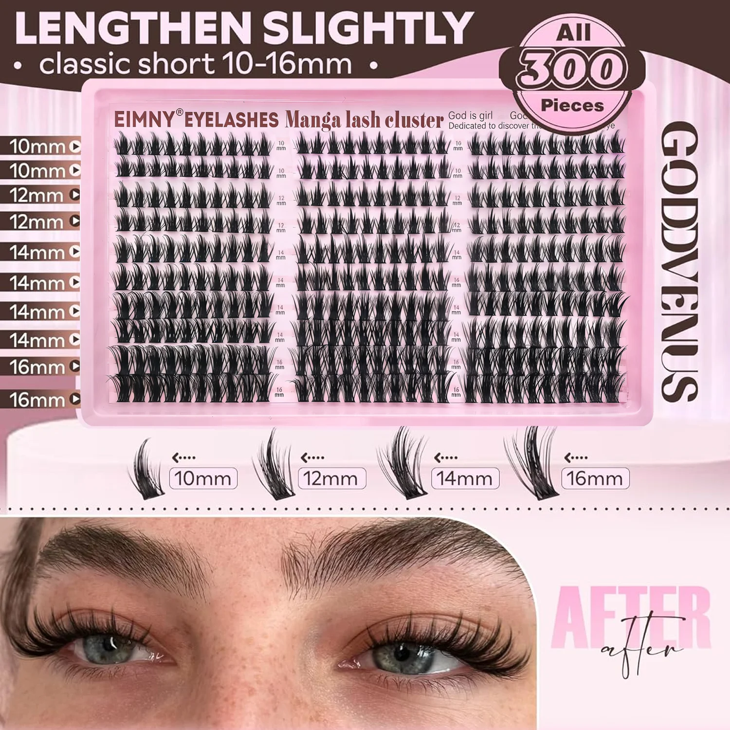 Manga Lash Clusters Kit Natural 300 Pcs Cluster Eyelash Extensions Kit Wispy Fairy Fluffy Eyelash Clusters Anime Cosplay Lash image 5