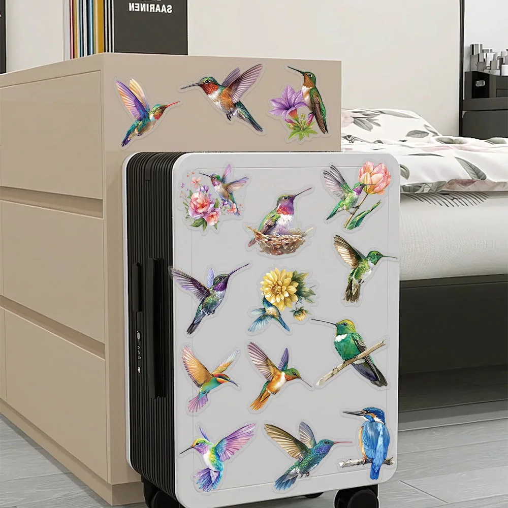 50 Stück Kolibri-PET-Aufkleber für Telefon, Laptop, Notebook, Skateboard, Kühlschrank, DIY, ästhetische transparente Aufkleber – Detail 15