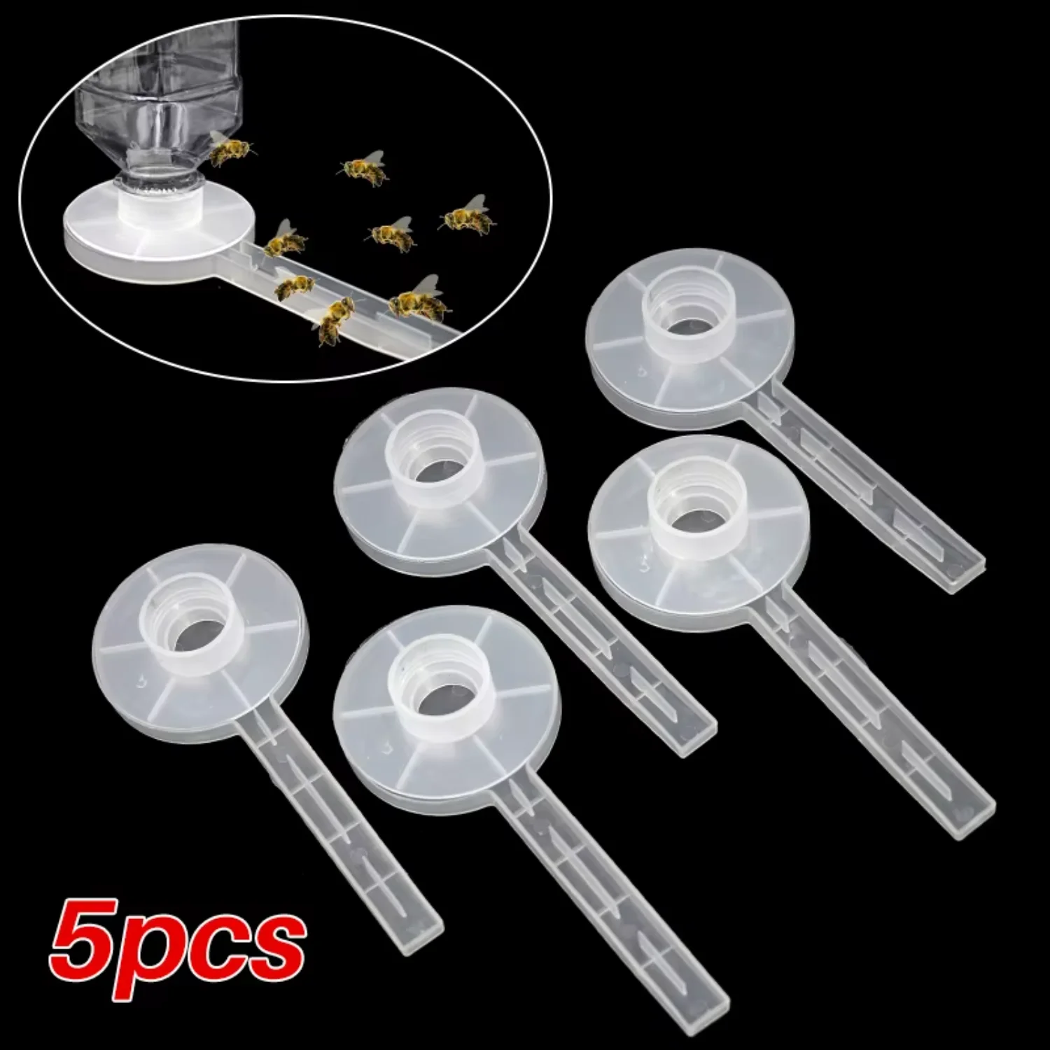 5PCS Beekeeping Bees Drinker Feeder Watering Plastic White Honey Feeders Round Bee Water Drink Drinkers Feeding Tools Supplies