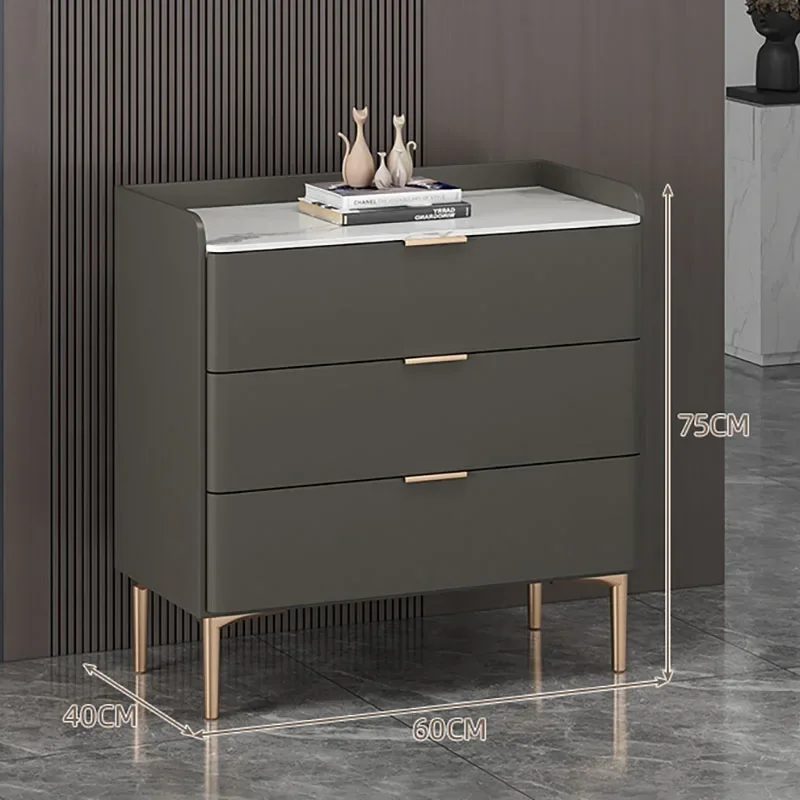 Storage Bedroom Night Table Minimalist Luxury Hidden Drawers Bedside Table Nordic Trendy Black Mesa De Noche Home Furniture