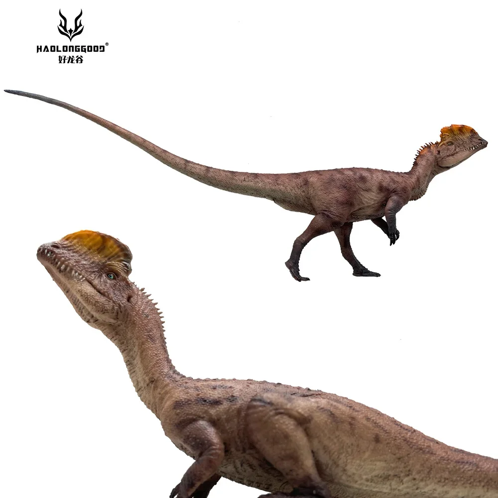2Pcs/Set HAOLONGGOOD Dilophosaurus Dinosaur Toy Prehistroy Animal Model 1:35
