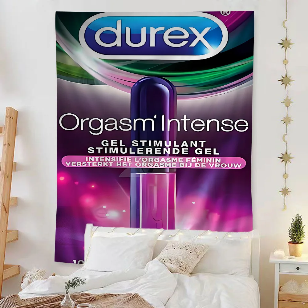 Sexy Condom Brand D-Durexes Anime Tapestry Hippie Flower Wall Carpets Dorm Decor Cheap Hippie Wall Hanging