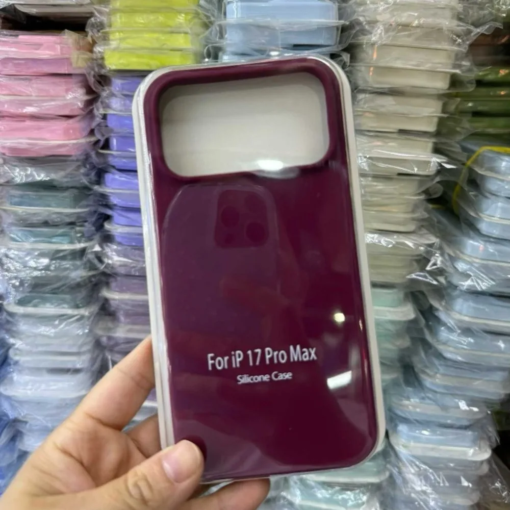 Funda suave de tacto suave de Color puro caramelo de moda para IPhone 17 Air 16E 15 14 Plus 13 12 11 Pro Max funda suave de silicona líquida Original
